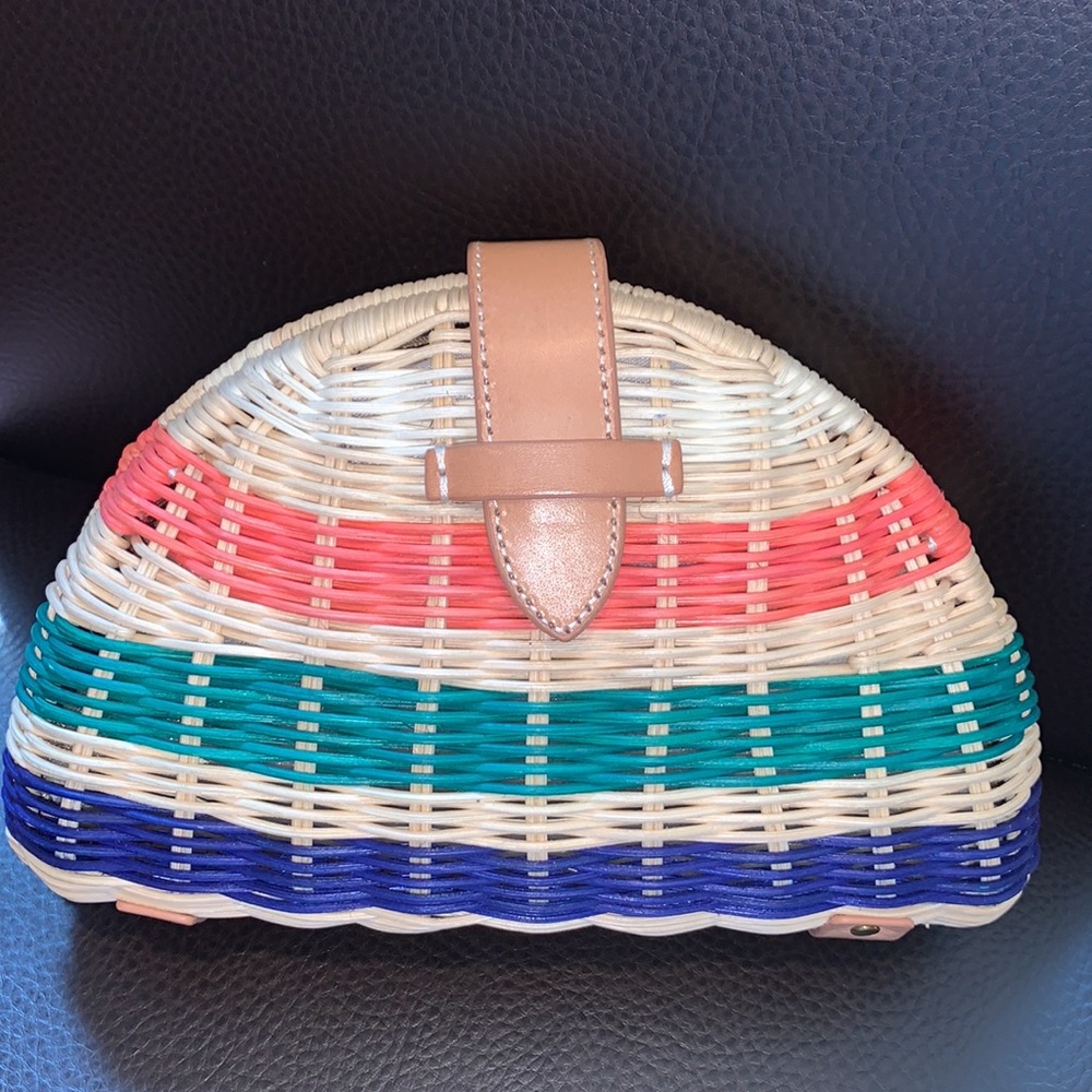 J.Crew Fan‎ Rattan Clutch In Stripe